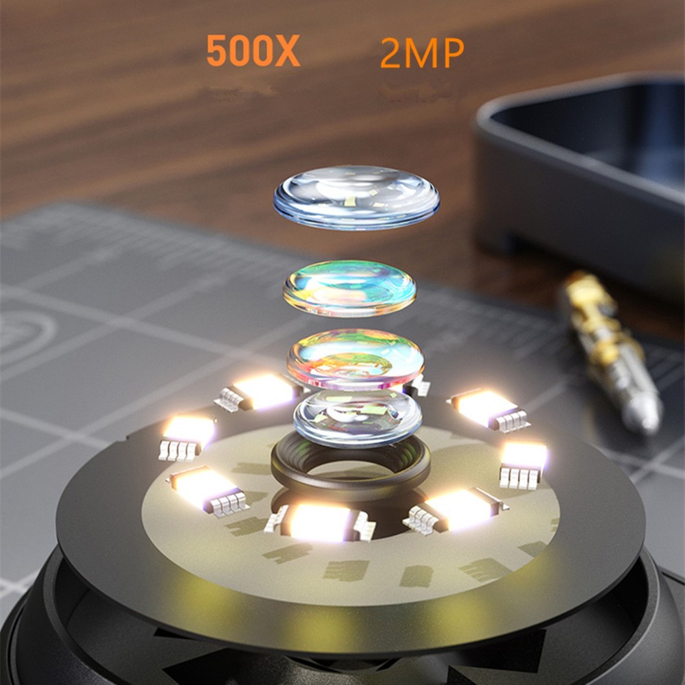 500X Handheld Digital Microscope 2 MP Microscope Camera for Real-Time Sharing,