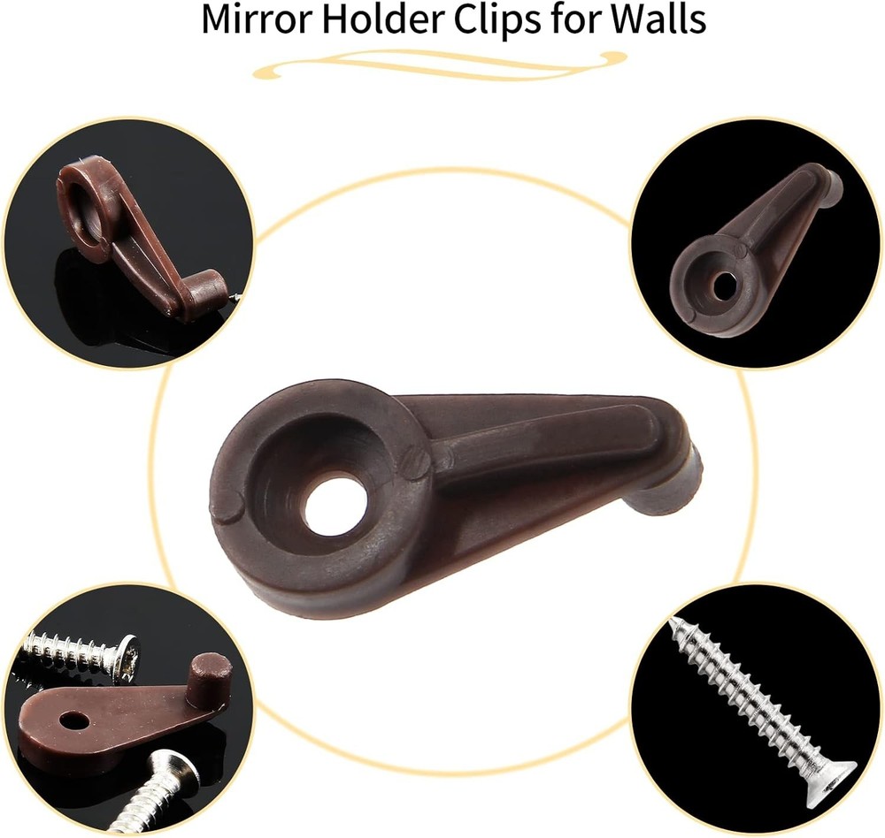 20 Pack Glass Window Clips Brown Retainer Kit Mirror Door Panel Mount Hardware