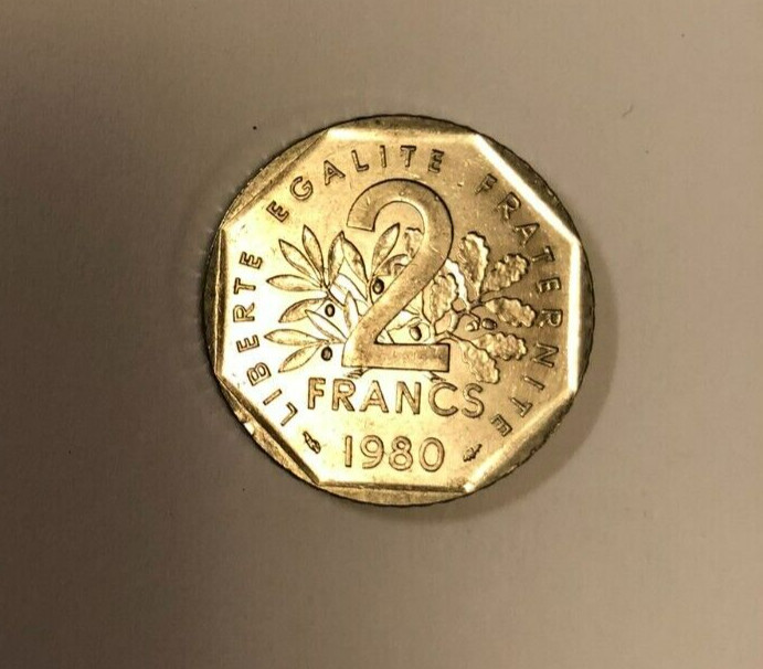 2 Francs French Coin 1980