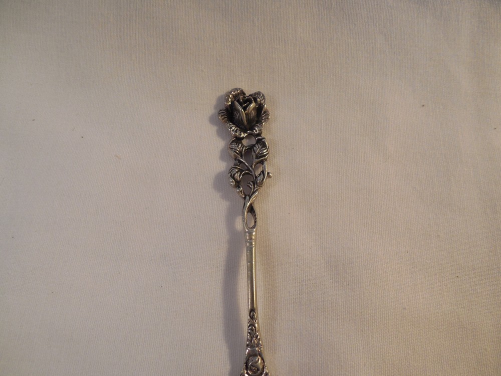 Vintage 835 silver floral cocktail fork