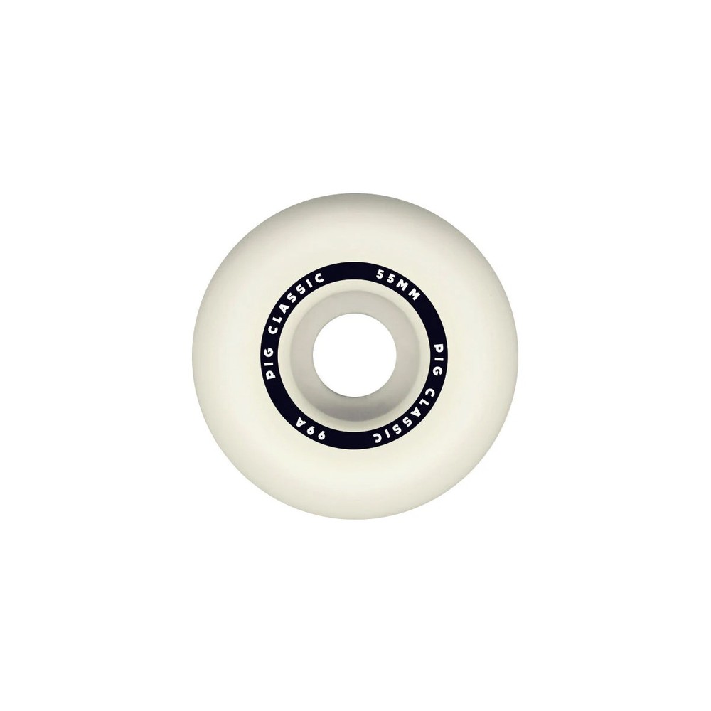 Pig Skateboard Wheels 55mm Classic 99A White