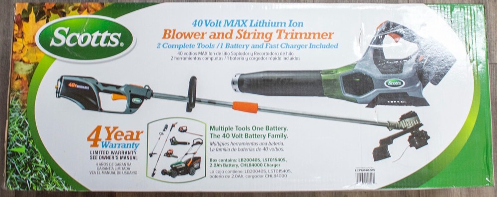 Scotts 40V Cordless Handheld Leaf Blower & String Trimmer Combo