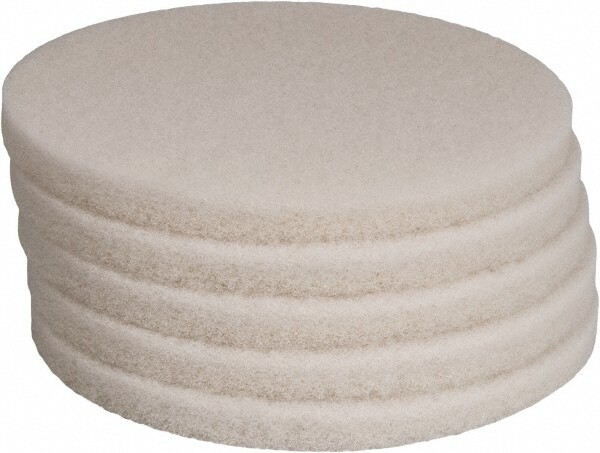 PRO SOURCE Floor Stripping Pads: 5 Pack, White Fine Polyester, 14" Diameter