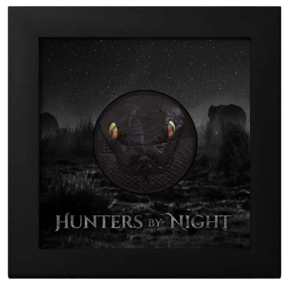 2022 2 Oz Silver $10 Palau PYTHON Hunters By Night PCGS PR70DCAM FDOI Proof Coin