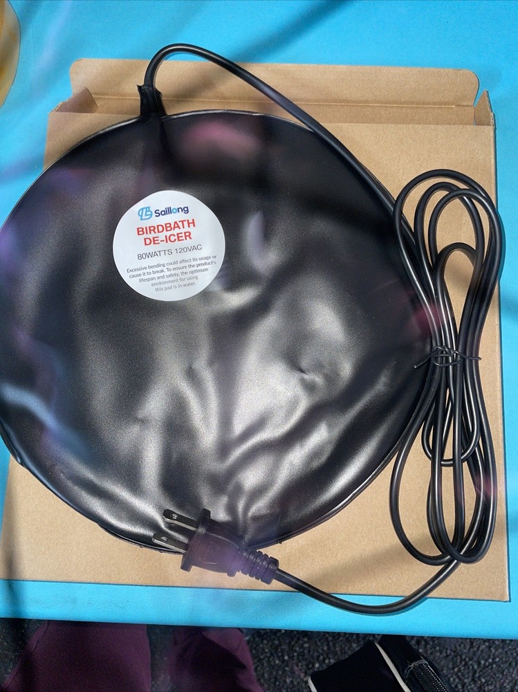 Saillong 80W Bird Bath Deicer, Submersible De Icer with Thermostatic 9in.