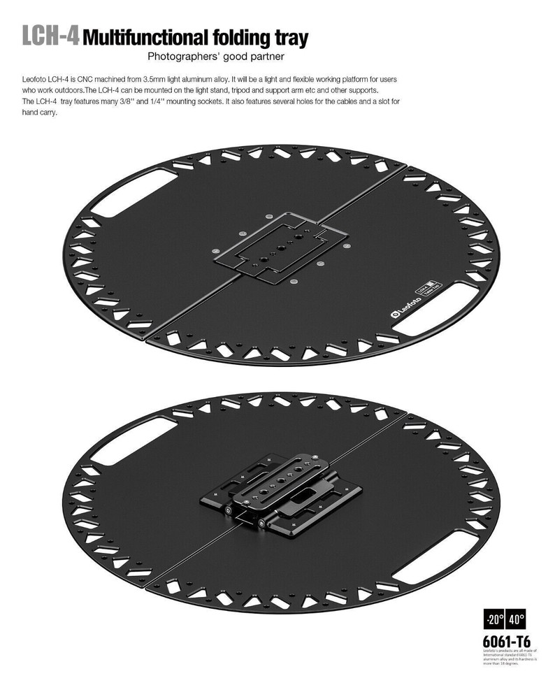 Leofoto LCH-4 Multi-Functional Folding Tray | Arca, 1/4", 3/8"