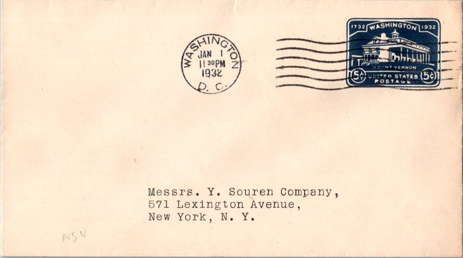 United States Scott U528 Typewritten Address.