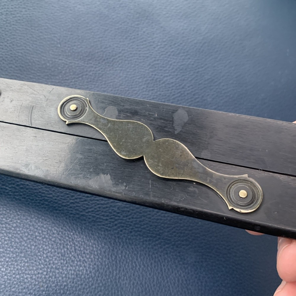 Antique Ebony & Brass Parallel Ruler Architectural Drafting / Nautical 12” Long