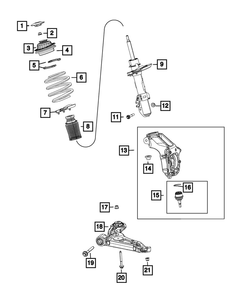 Genuine Mopar Front Knuckle Left 4877889AF