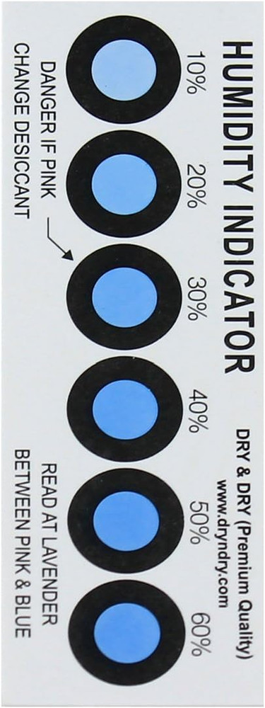 Humidity Indicator Cards 10-60% Reusable 20 Pack