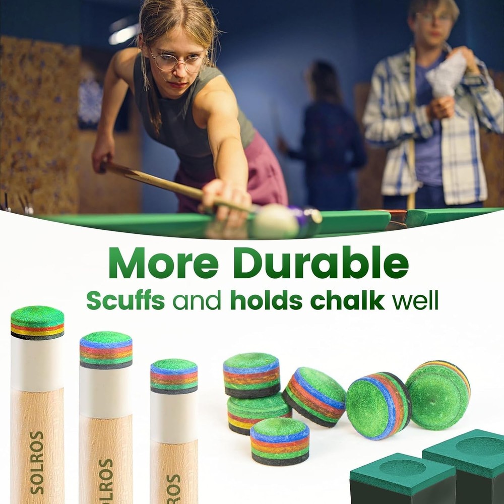 Billiard Pool Cue Tips - Pool Cue Stick Tips Replacement Repair Kit Billiard ...