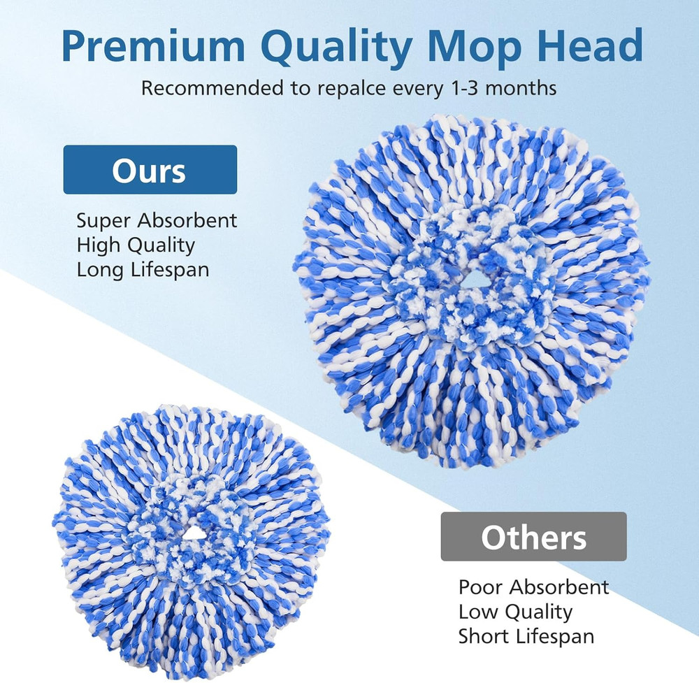 4 Pack Rinseclean Spin Mop Replacement Head Spin Mop Refills Compatible with O C