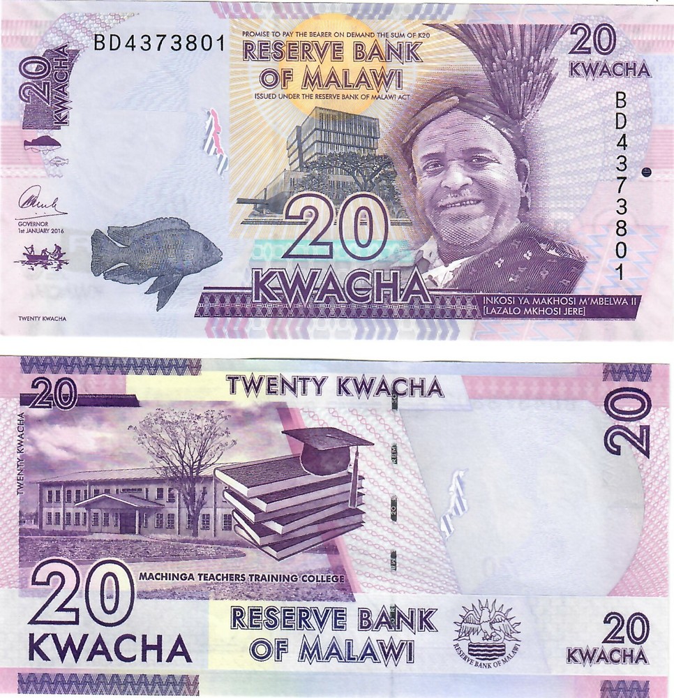 Malawi 20 Kwacha 2016 UNC