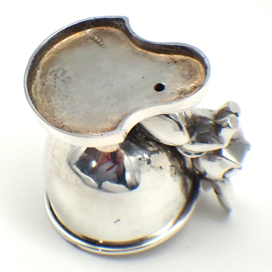 Easter Bunny Figural Egg Cup German 800 Silver Wilhelm Ludwig