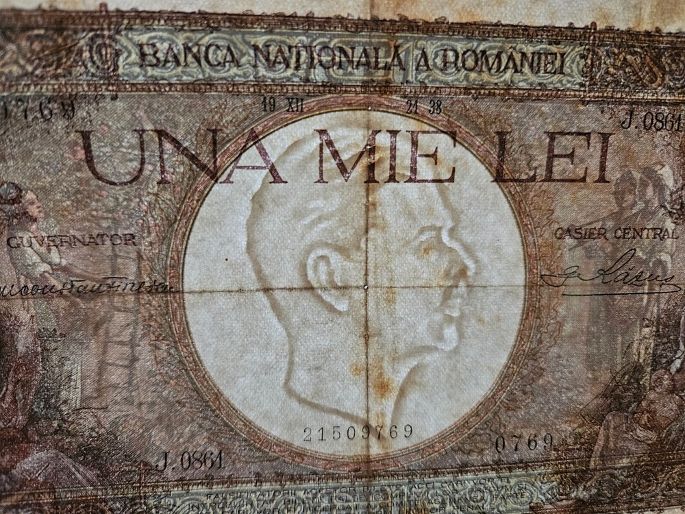 Romania 1000 lei 1938 banknote
