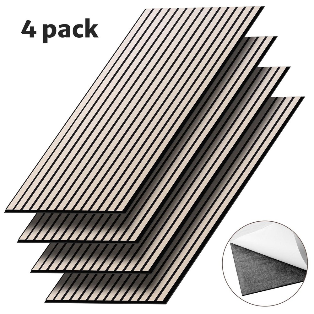 4 Pack Acoustic Panel 45" × 22" Self-Adhesive Grid Acoustic Panels