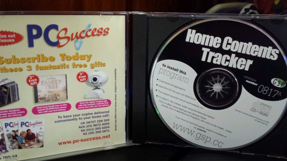 Home Contents Tracker PC PROGRAM