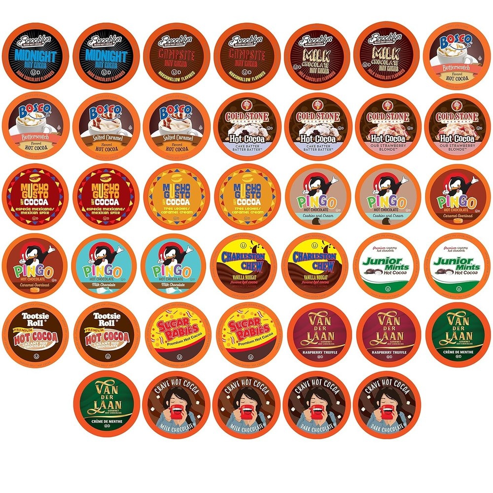 Assorted Hot Chocolate Pods Sampler Pack, 2.0 Keurig, 40 Ct