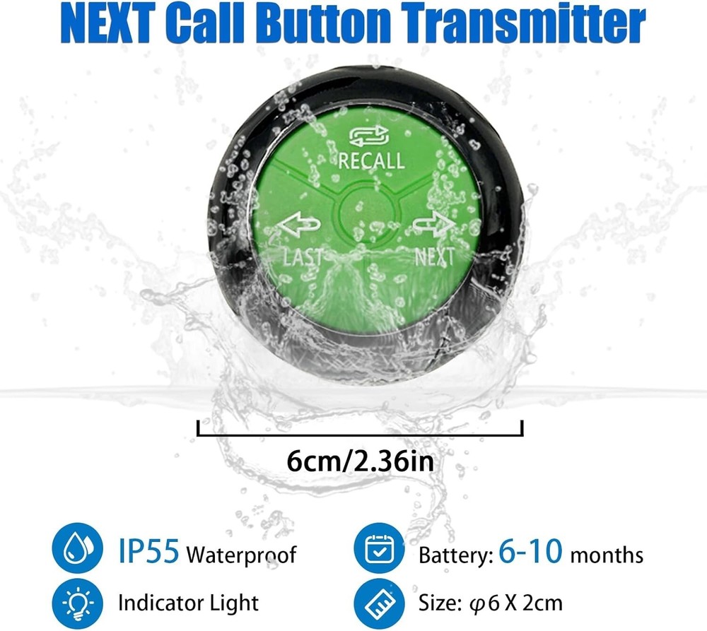 Que Calling Number System Wireless Pager Restaurant Queue Management System