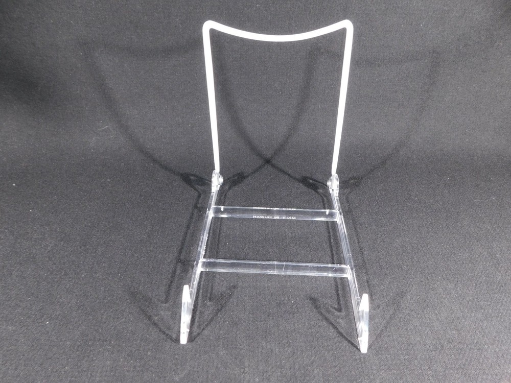 Easel Display Stand Large Size Adjustable Clear Acrylic White Back