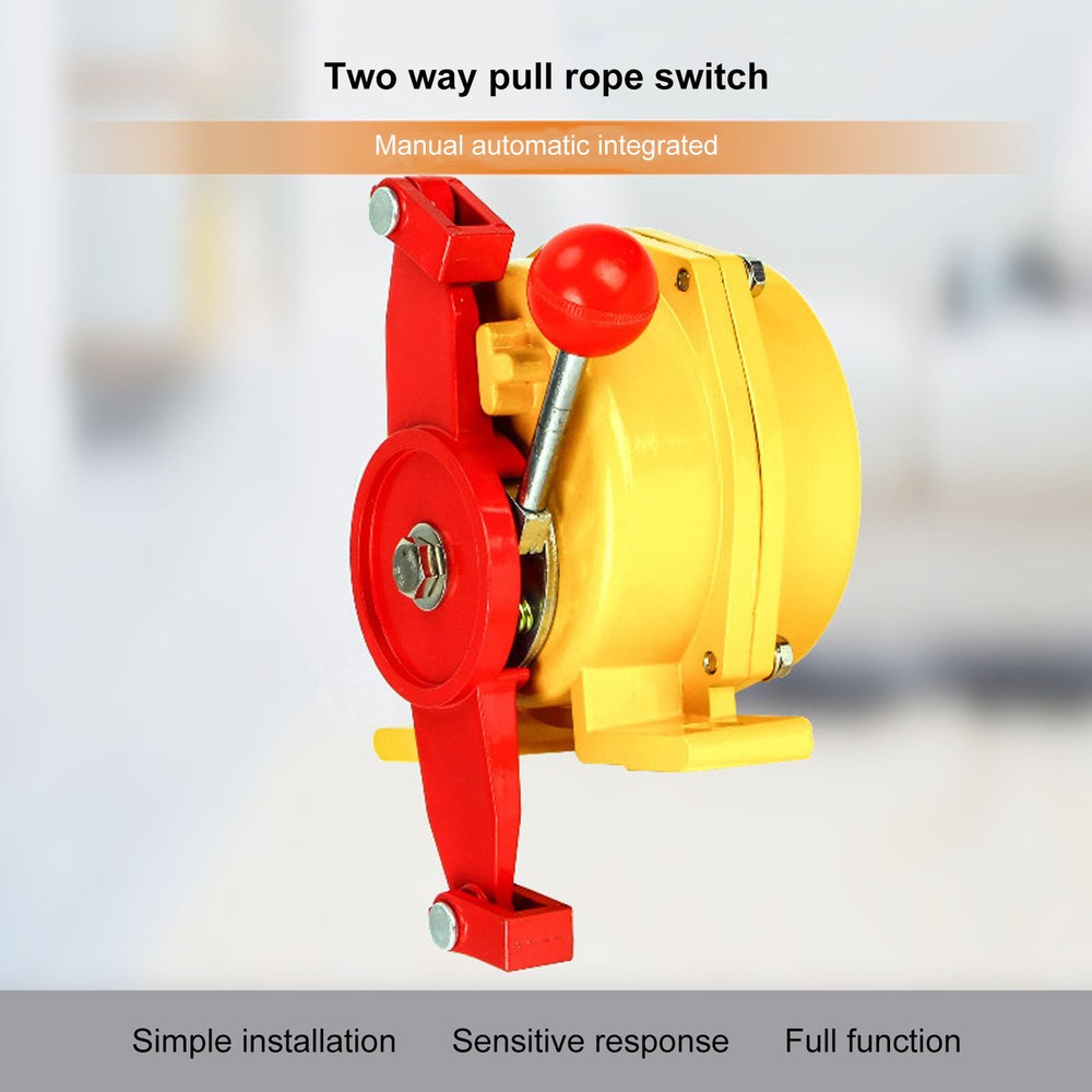 2 Way Pull Rope Cord Switch Emergency Stop Pull Rope Limit Switch 24V-380V