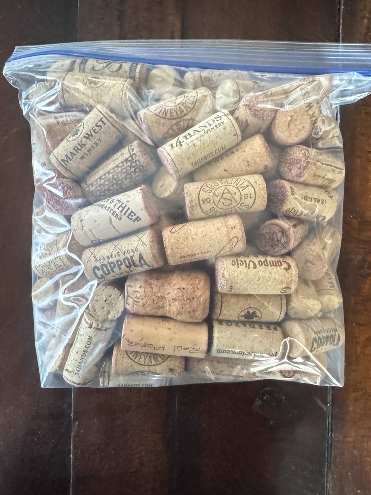 Natural Used Assorted Wine Corks - Approximate quantity 120