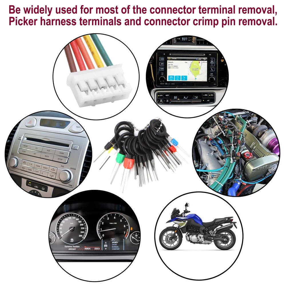 121pcs Pin Ejector Wire Kit Extractor Connector Puller Car Terminal Removal Tool