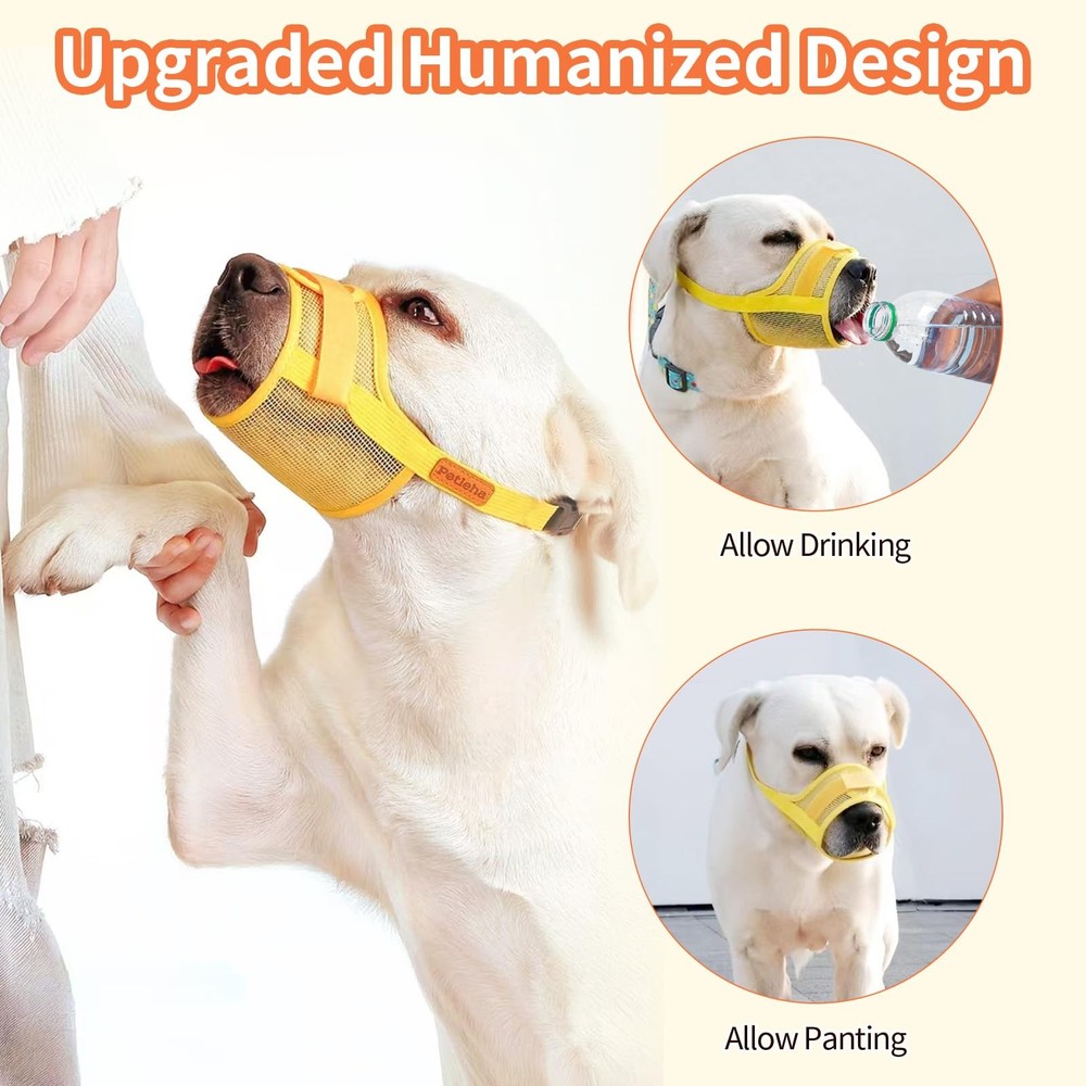 Dog Muzzle for Small Dogs – Soft Cotton Mesh, Adjustable Breathable Muzzle f...
