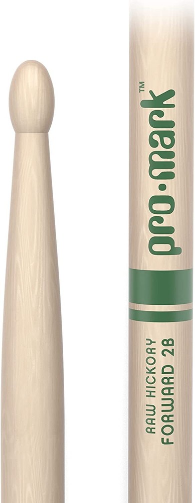 6 PACK ProMark Classic Forward 2B Raw Hickory Drumsticks, Oval Wood Tip