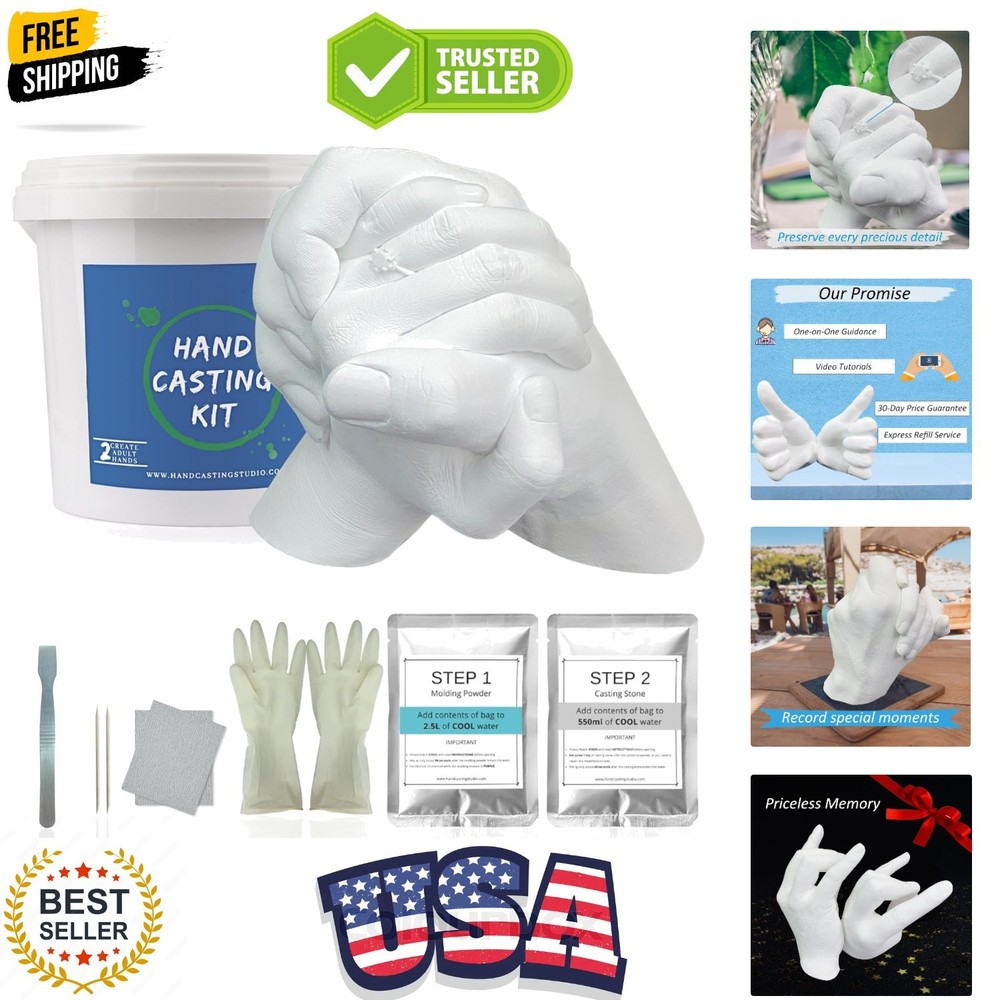 Hand Casting Kit Couples & Keepsake Hand Mold kit Couples for Holiday Activit...