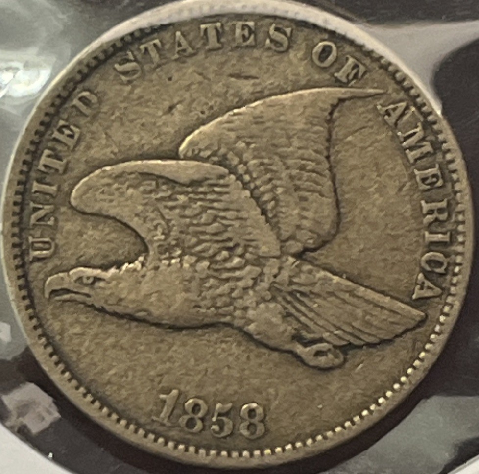 1858 Flying Eagle Cent VF
