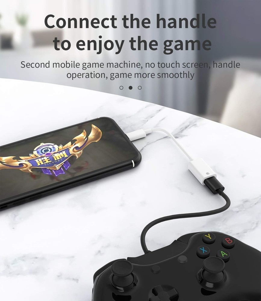 Lightning to USB OTG Adapter for iPhone iPad Camera Card Reader MIDI Hub