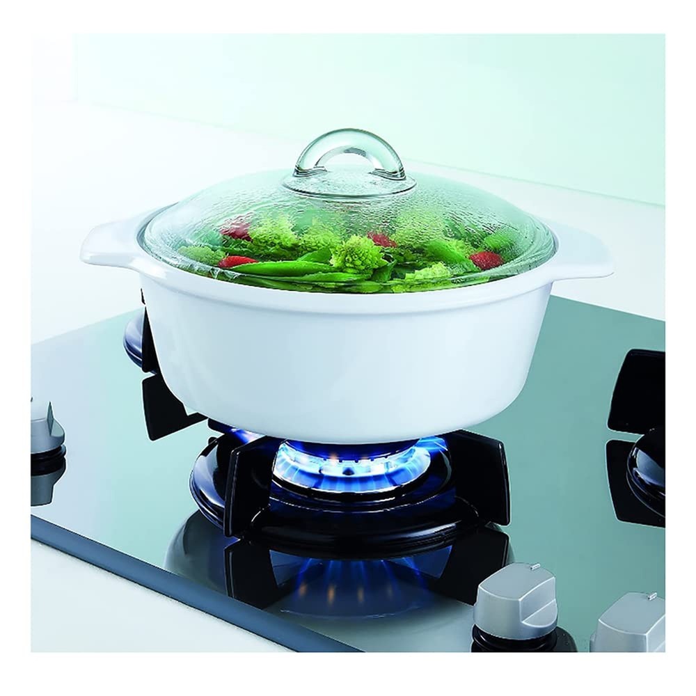 Luminarc Vitro Blooming Round Ceramic Casserole Dish With Lid, 5 Quart