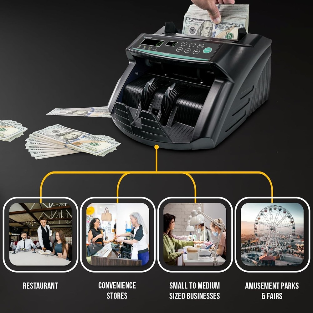 Multi-Function Cash Counter Machine - Rook with 1,400 Notes/Min & 1- Support
