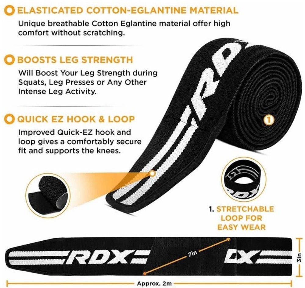 RDX GYM Knee Wrap Black