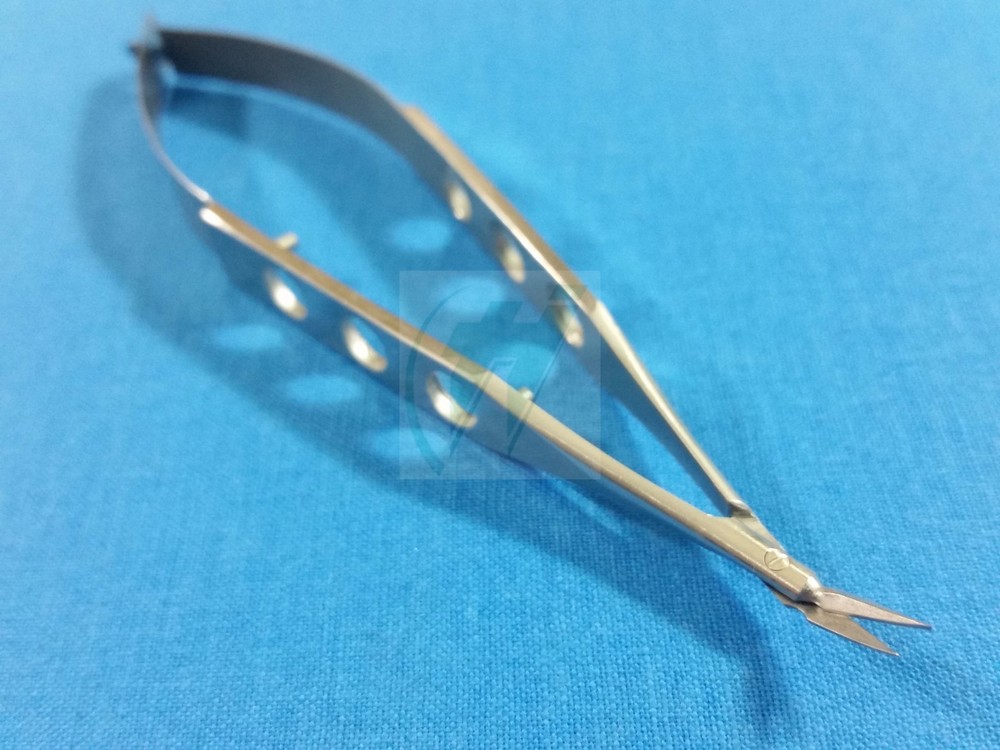 PREMIUM HIGH QUALITY VANNAS MICRO SURGICAL GRADE SCISSORS ANGLED FORWARD 4"