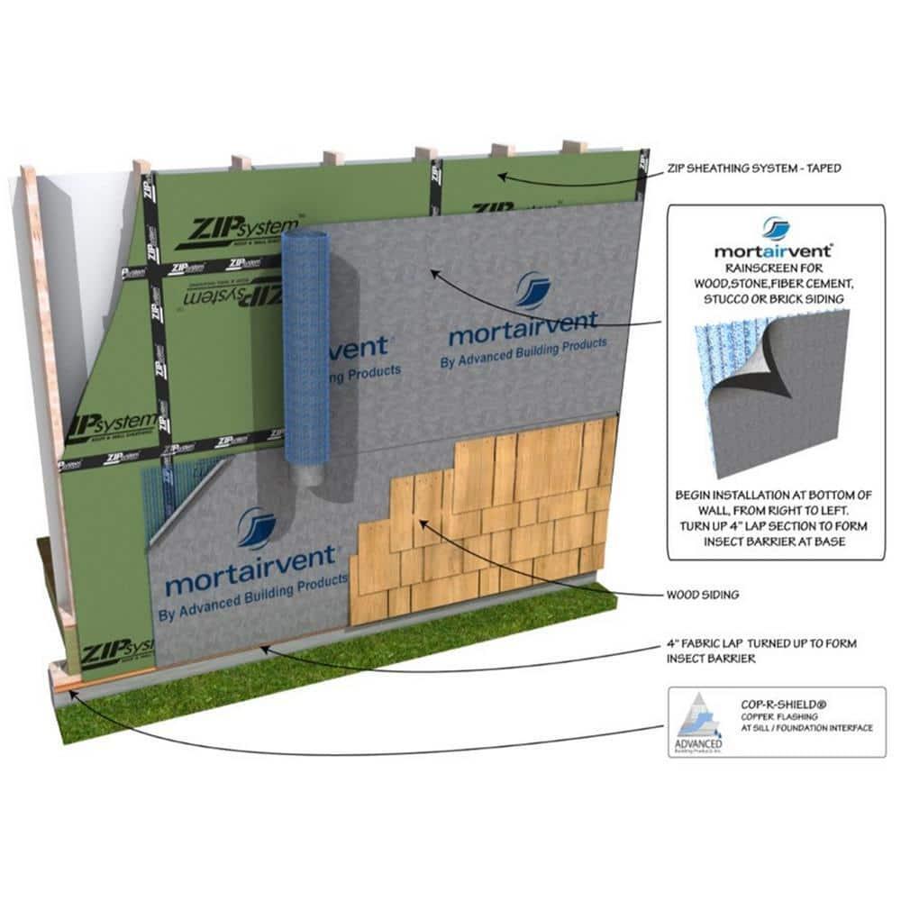 Mortair Vent Rainscreen 199-Sq-Ft Coverage Area Efficient Drainage+Ventilation