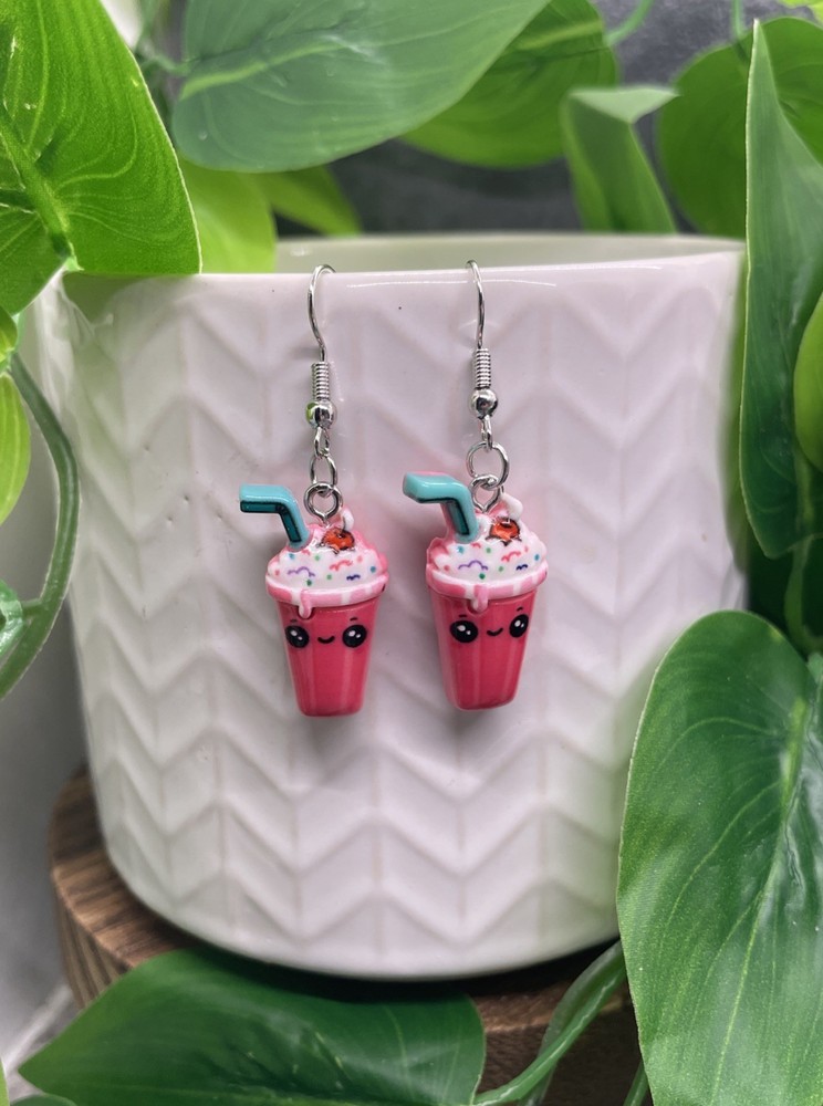 1.85” Silver-tone Milkshake Boho Drop Dangle Earring Set  New Free Ship B7785