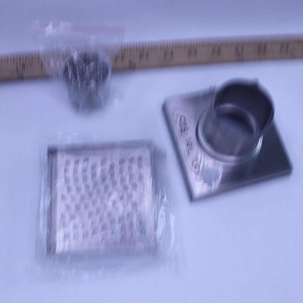Square Shower Drain Stainless Steel 4" x 4" - Missing Nut