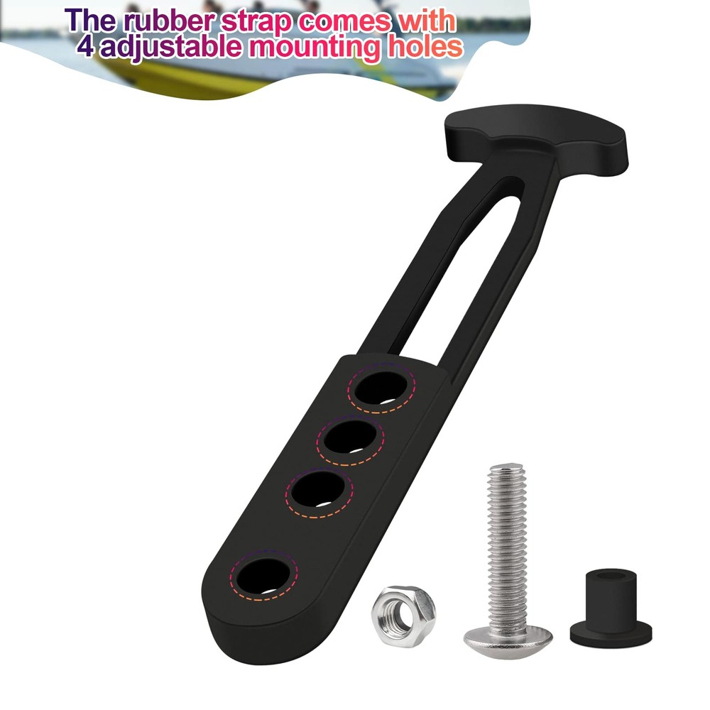 2 Pack Boat Telescoping Ladder Rubber Strap, Boarding Fixed 2 Pack, Black