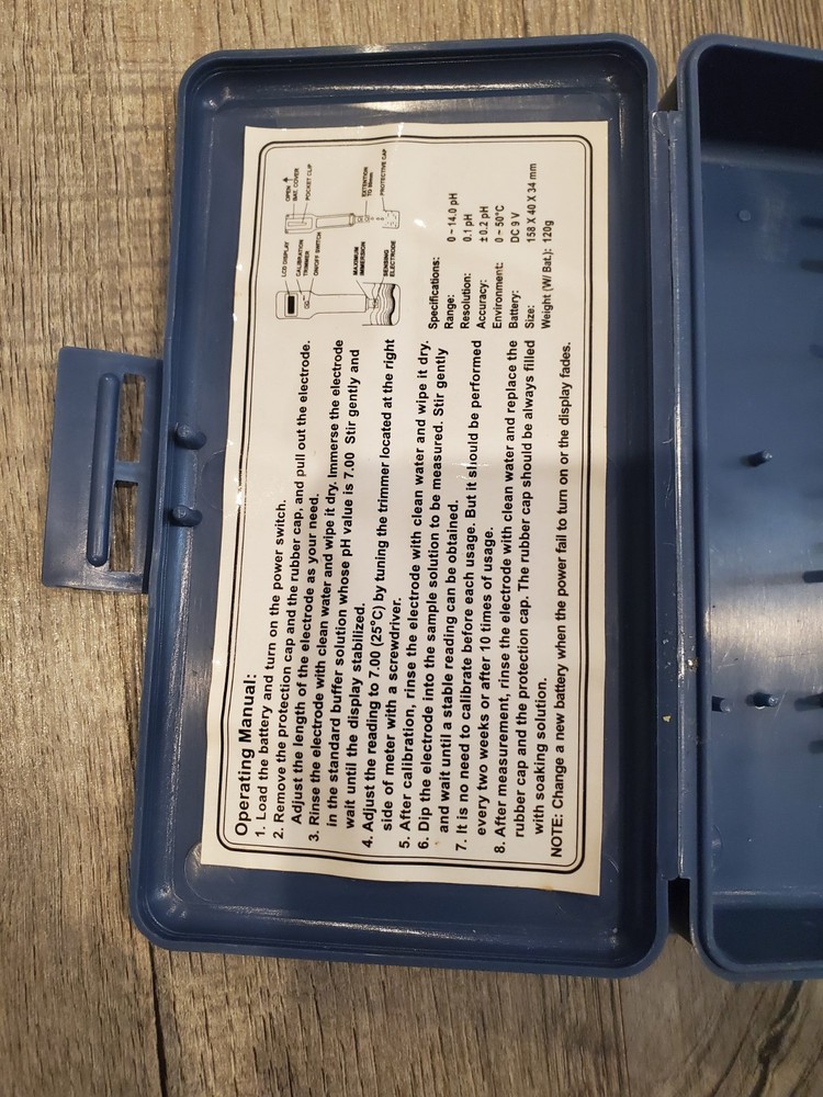 General Tools PH-501 Handheld Digital Pocket pH Meter UNIT ONLY NO SOLUTIONS