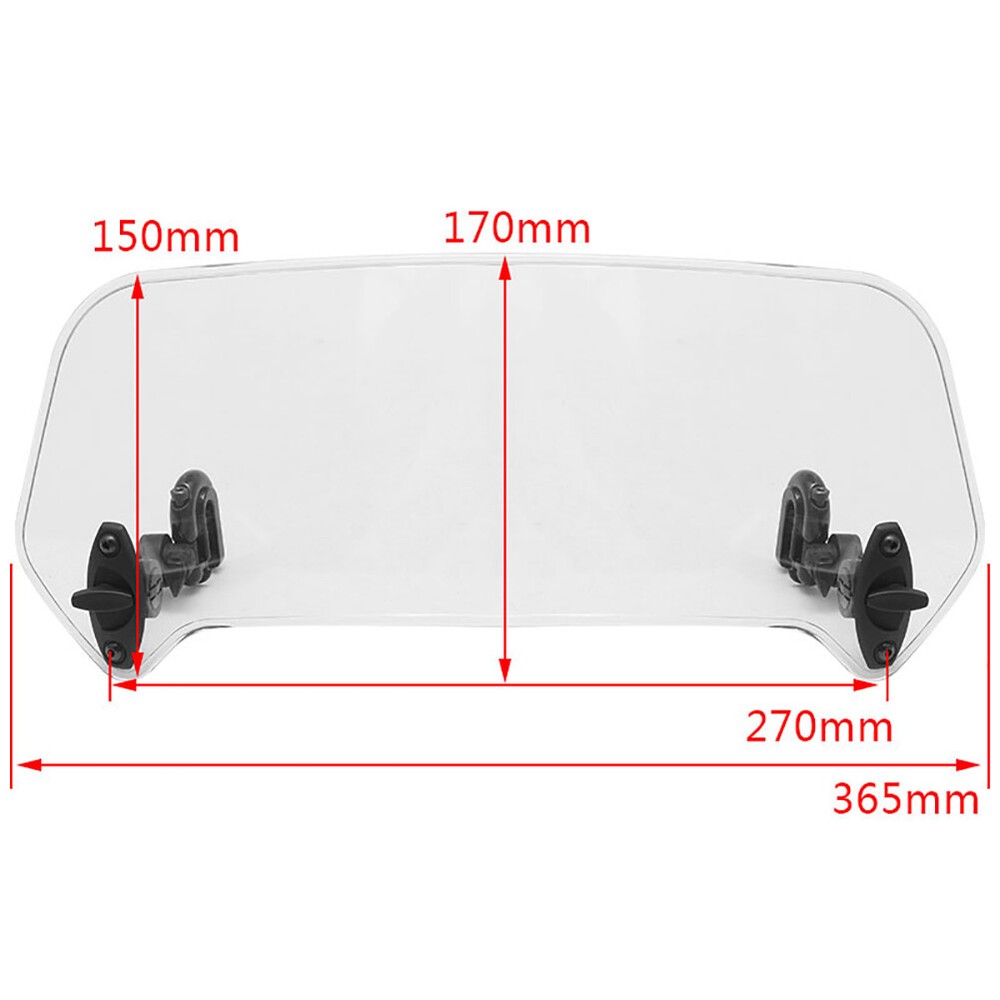 Motorcycle Adjustable Clip-On Windshield Extension Spoiler Windscreen Deflector