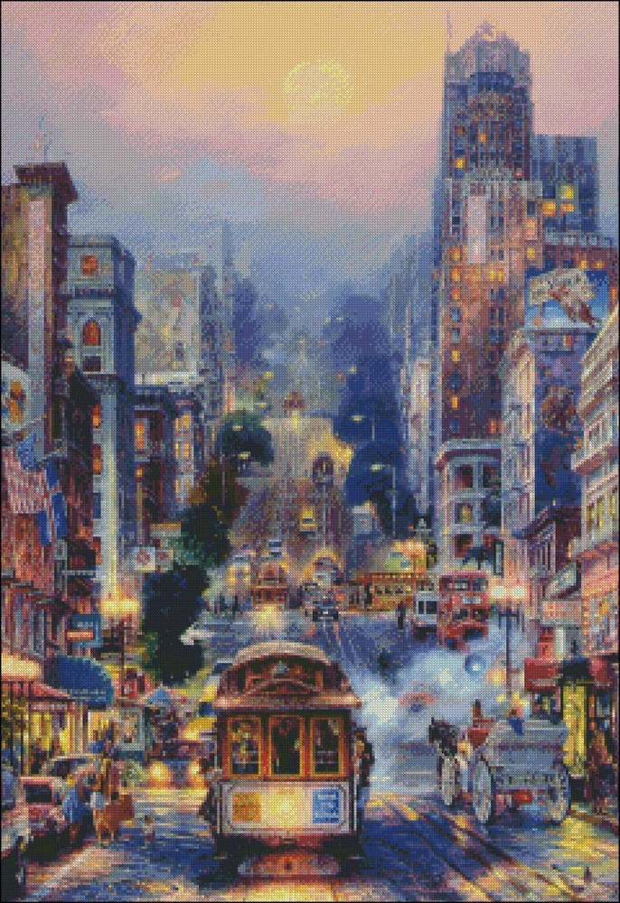 Chart Needlework Crafts DIY - Counted Cross Stitch Pattern - San Francisco Stre