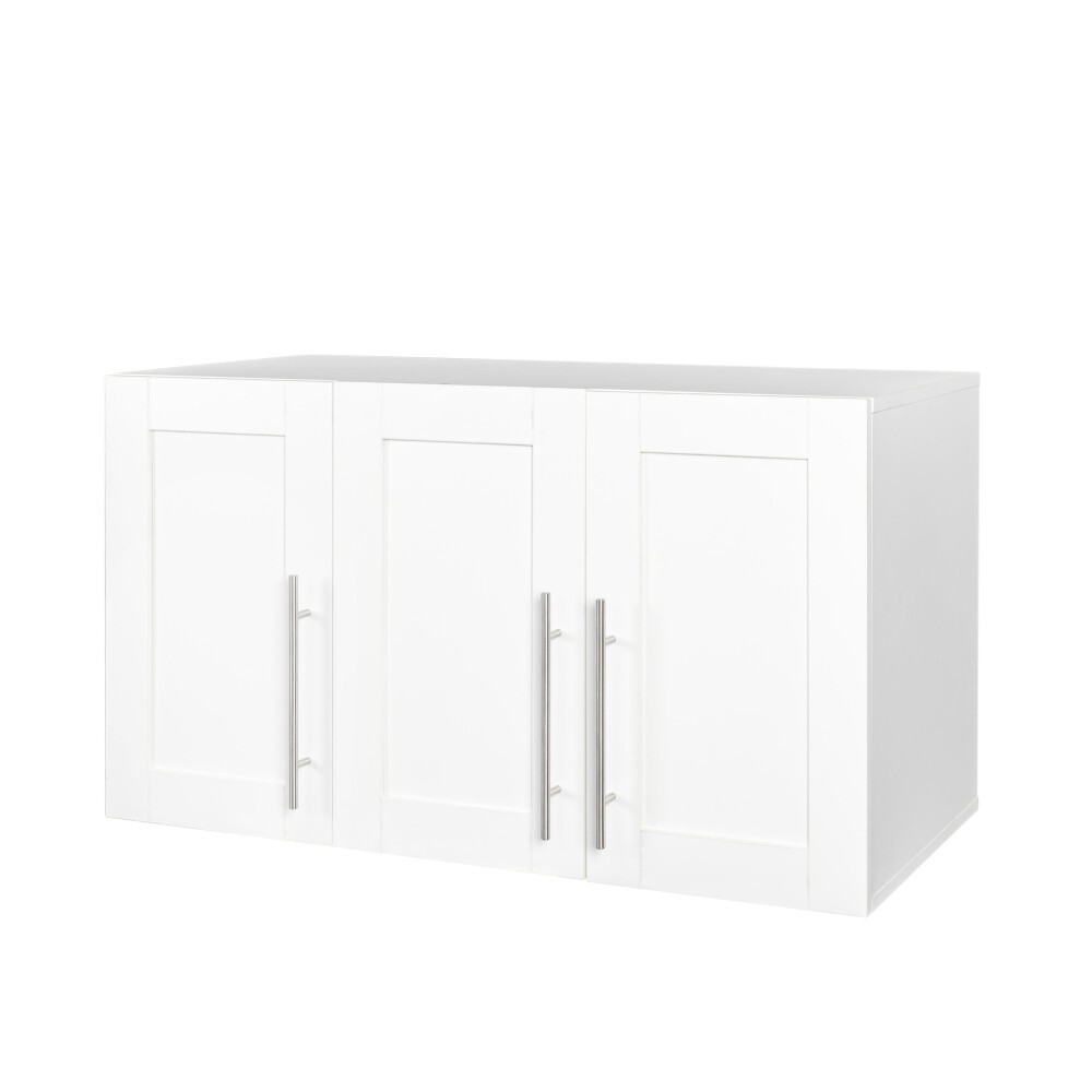 Stackable Wall Cabinet - 35.4\"W Adjustable Shelves White (15.7\"D x 19.7\"H)