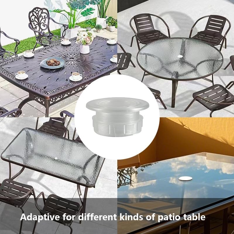 Parasol Umbrella Hole Ring Plug and Cap Set, Outdoors Deck Table Clear