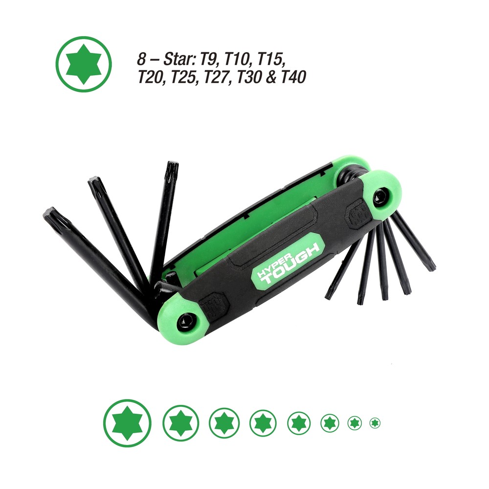 3-Pack Folding Hex Key Set with SAE, Metric, and Star