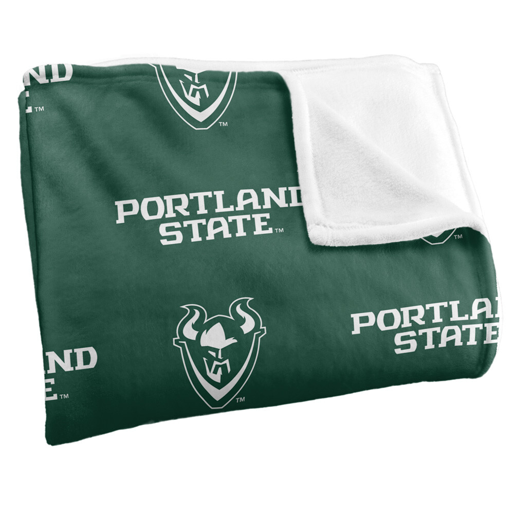 Portland State University Logo Pattern Silky Touch Super Soft Throw Blanket