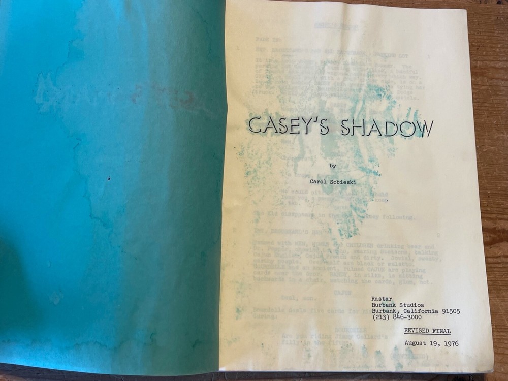 Casey's Shadow MOVIE SCREENPLAY SCRIPT ORIGINAL ALEXIS SMITH WALTER MATTHAU