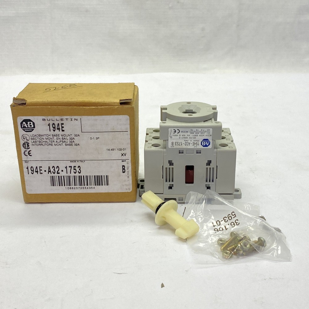 Allen Bradley 32A 600VAC Load Switch Base Mount 194E-A32-1753