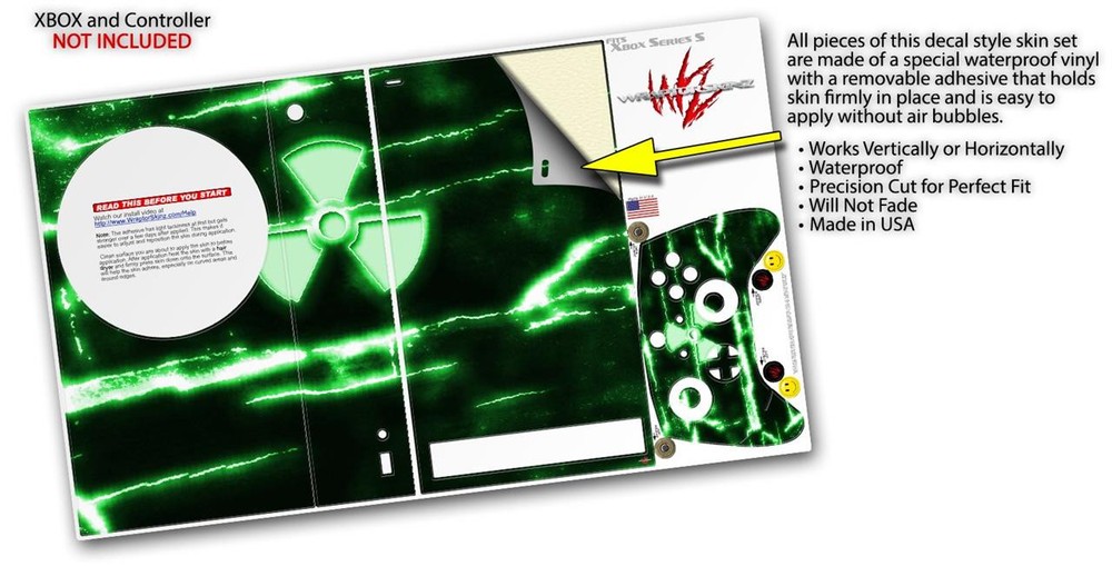 Skin Wrap for XBOX Series S Console Controller Radioactive Green